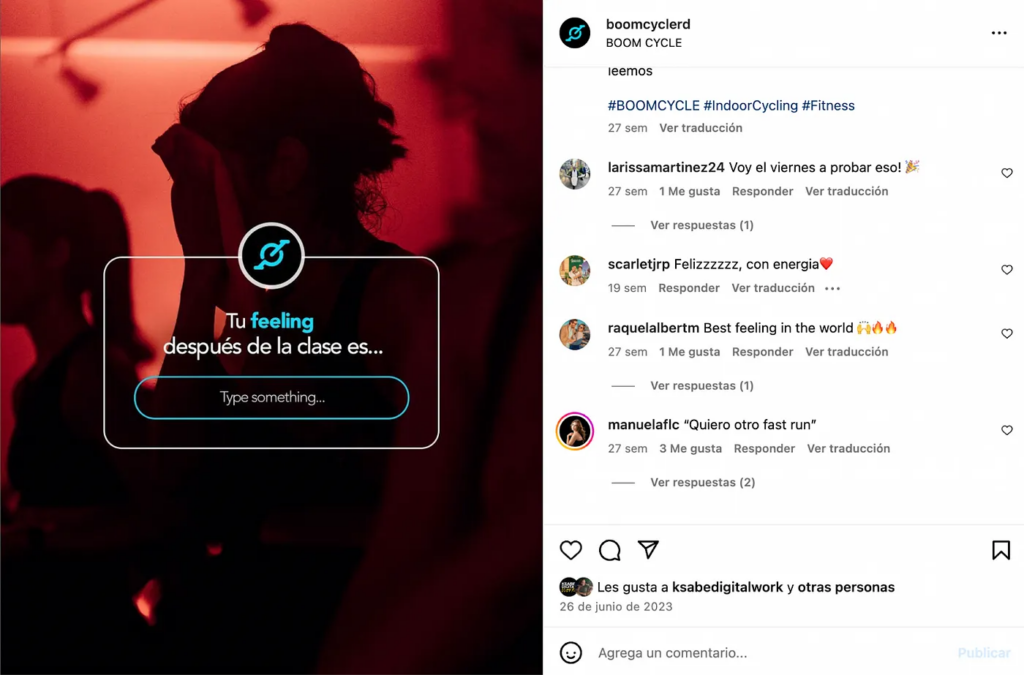 Screenshot showing the Instagram account of BoomCycle, captured by the author.